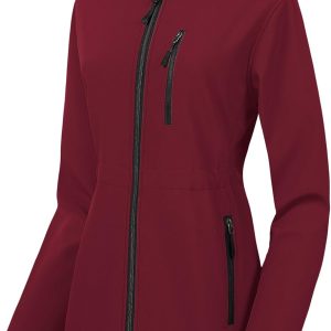 Women's Lightweight Waterproof Long Softshell Tactical Jacket Fleece Lined Windbreaker