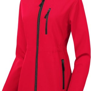 Women's Lightweight Waterproof Long Softshell Tactical Jacket Fleece Lined Windbreaker